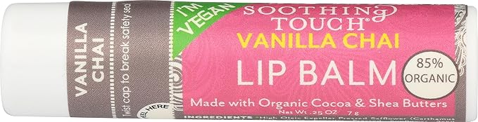 Soothing Touch Lip Balm, Vegan Vanilla Chai, 0.25 Ounce
