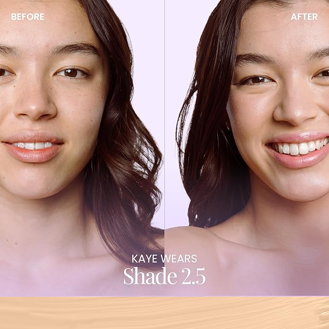 Naked Sundays BeautyScreen Peptide Foundation Tint - SPF 50 Tinted Sunscreen & Skincare Makeup with Zinc Oxide, Niacinamide - Lightweight Natural Coverage, 2.5 Light Neutral, 1.01 oz