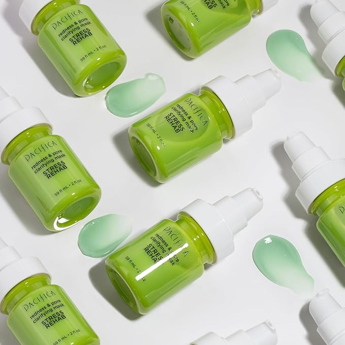 Pacifica Stress Rehab Redness & Pore Clarifying Face Mask, Niacinamide & Caffeine Facial Mask for Redness Relief, Pore Minimizer for Oily Skin, Clean Beauty Vegan & Cruelty-Free, 2 Fl Oz