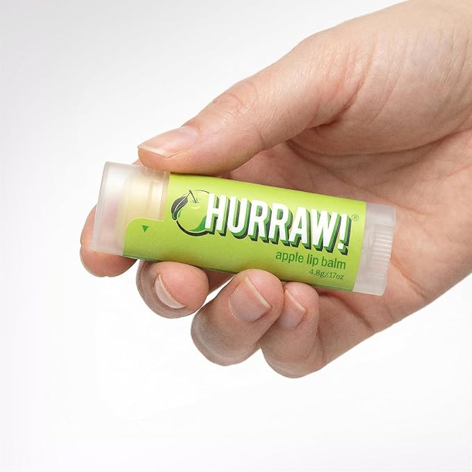 Hurraw! Apple Lip Balm: Organic, Certified Vegan, Cruelty and Gluten Free. Non-GMO, 100% Natural Ingredients. Bee, Shea, Soy and Palm Free. Made in USA