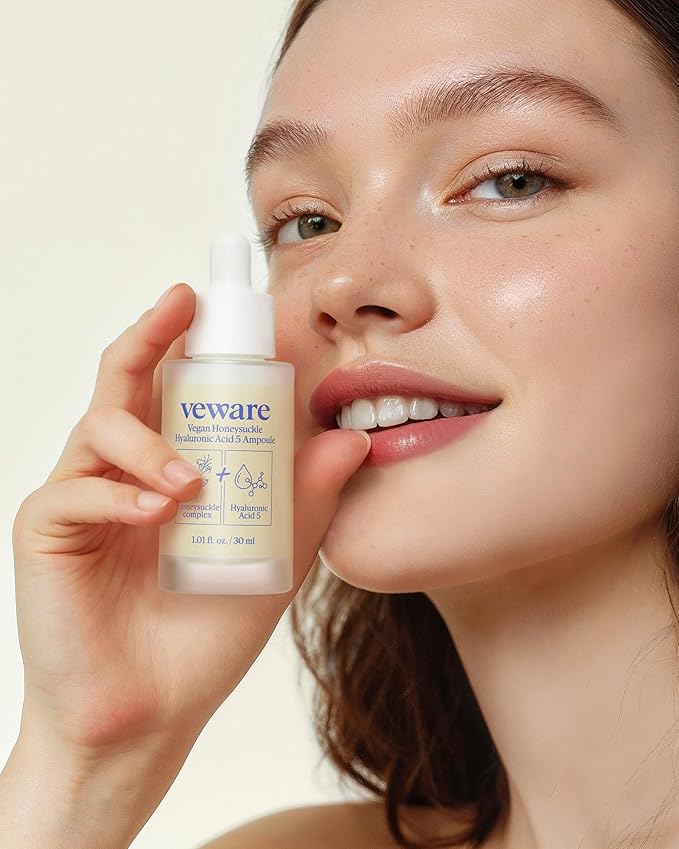 Vegan Honeysuckle Hyaluronic Acid 5 Ampoule - Hydrating & Soothing Facial Serum - Fragrance-Free, Alcohol-Free, 30ml