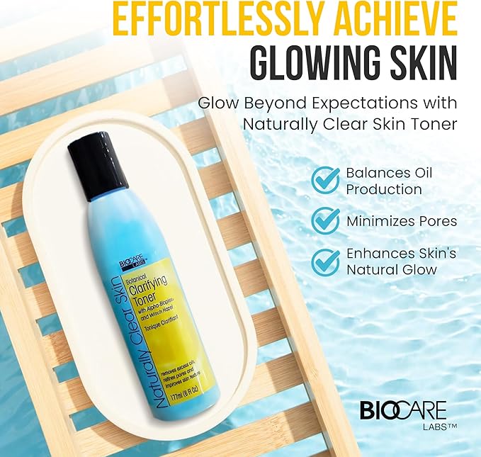 Botanical Clarifying Toner - Infused with Aloe Vera, Witch Hazel & Alpha-Bioplex, Refines Pores, Exfoliates & Conditions, Oil Control, Gentle Glow for Sensitive Skin 6 oz