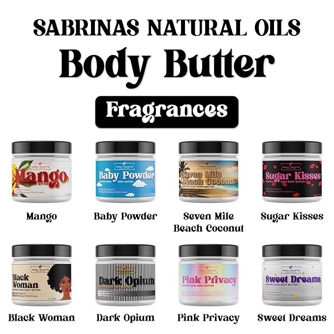 Mango Butter Long-Lasting Hydrating Vitamin E Body Butter, Perfume Oil Fragrance, 12 Ounce