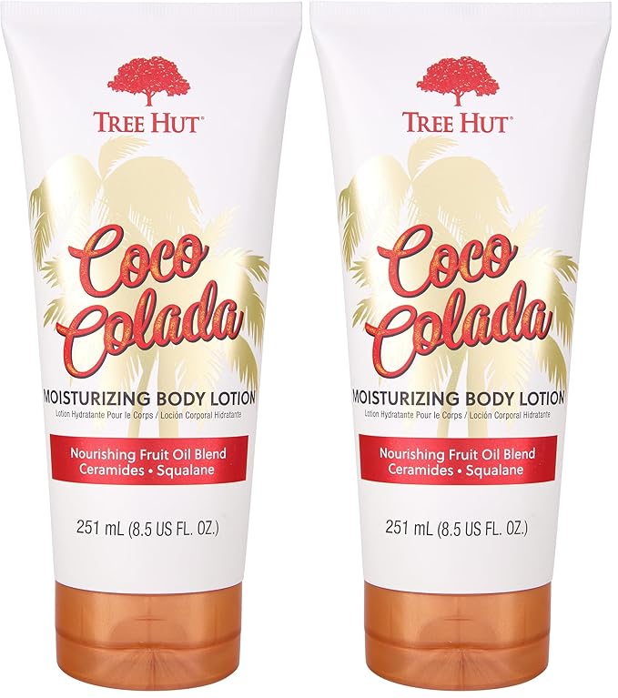 Tree Hut Coco Colada Moisturizing Body Lotion, Ceramide and Squalene Formula Helps Protect Skin, Long-lasting Hydration Leaves Skin Feeling Soft & Moisturized, 8.5 fl oz. (Pack of 2)