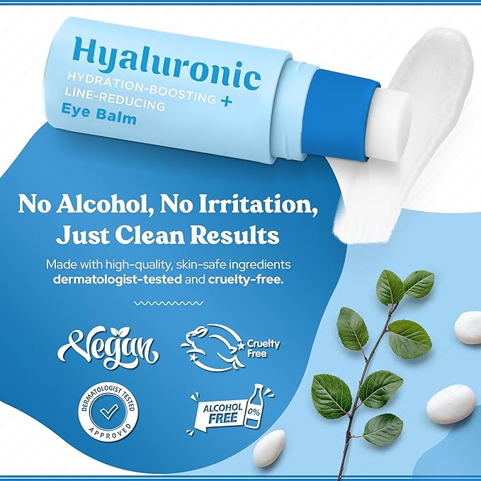 Bella Bliss Hyaluronic Eye Balm – Hydrating Under Eye Cream for Fine Lines, Puffiness & Dryness – Anti-Aging Formula – With Hyaluronic Acid – Made in Korea – 0.35 oz / 10g – Pack of 2