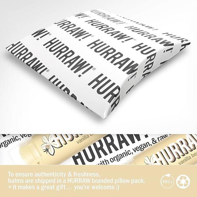 Hurraw! Vanilla Bean, Root Beer, Chocolate Lip Balms, 3 Pack Bundle: Organic, Certified Vegan, Cruelty and Gluten Free. Non-GMO, 100% Natural Ingredients. Bee, Shea, Soy and Palm Free. Made in USA