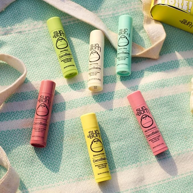 Sun Bum Cocobalm Groove Cherry - Hydrating Lip Balm With Coconut Oil and Aloe Vera - 0.15 oz Stick