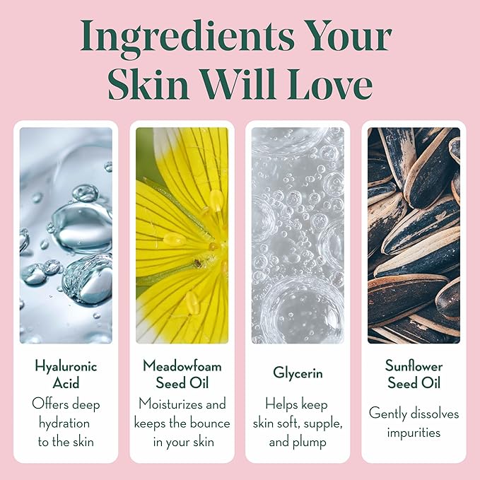 goodness 3 in 1 Jelly Oil Cleanser – Makeup Remover & Hydrating Oil Cleanser with Hyaluronic Acid – Waterproof Makeup Remover for Face – Vegan, Fragrance Free – 5 fl oz