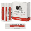 Natural Lip Balm - Organic & Natural Ingredients - Beeswax Based Moisturizing Lip Care Chapstick for Chapped Lips - Great Gift Idea - Farm & Bee - 0.15oz (Pack of 4 - Cherry)