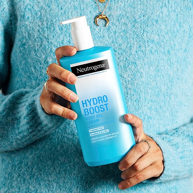 Neutrogena Hydro Boost Body Moisturizing Gel Cream with Hyaluronic Acid, Non-Greasy & Fast Absorbing, Lightweight Hydrating Body Lotion for Normal to Dry Skin, Fragrance-Free, 16 oz (Pack of 2)