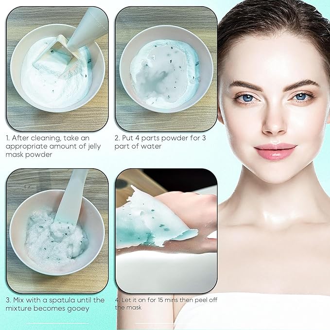 Vajacial Hydro Jelly Mask Powder for Face, Jelly Mask for Facials Professional, Jelly Facial Mask for Teens and Women. Jelly face mask. (Centalla Asiatica)