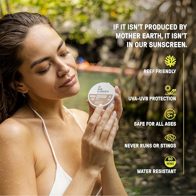 Raw Element Ultra-Moisturizing Tinted Face Cream, Non Toxic Mineral Face Sunscreen, Daily Tinted Moisturizer, Non-Nano Zinc Oxide, Reef Friendly, All Ages, SPF 30, 1.8 oz, Island, Pack of 2