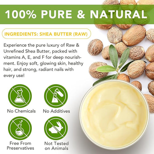 A r b c r n Raw Organic Shea Butter,Natural Unrefined Moisturizer for Dry Skin, Deep Hydration & Locking Water, Keeps Skin and Hair Moisturizing 7.8 OZ