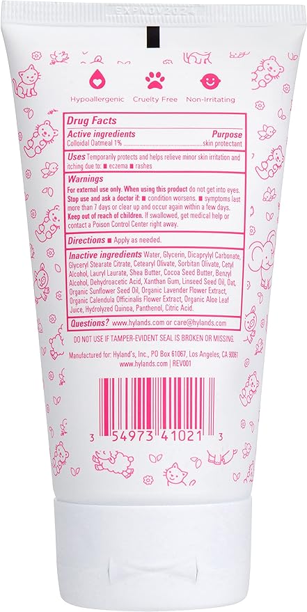 Hyland's Baby Eczema Cream, Rich Soothing Moisturizer for Eczema Prone Skin, With Colloidal Oatmeal, 5 ounce