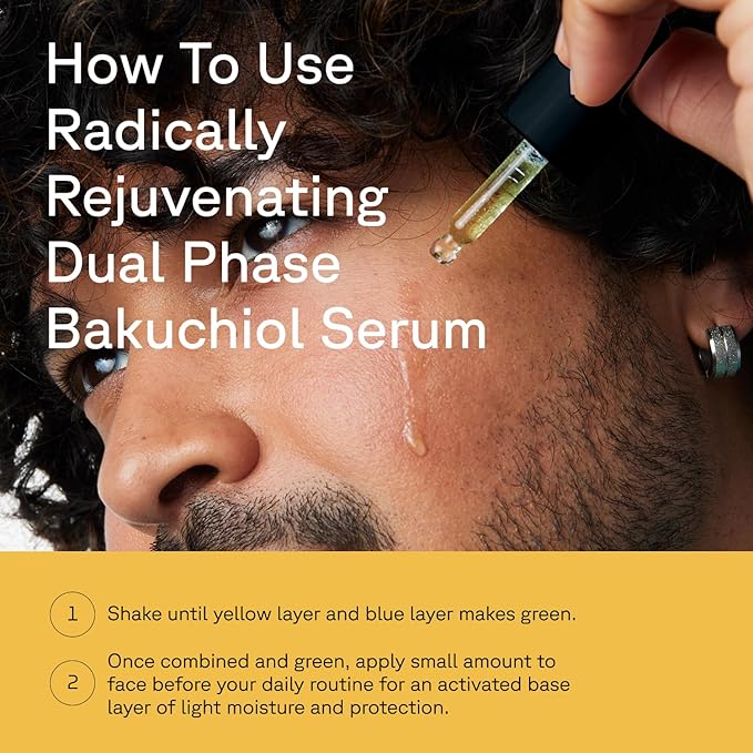 Acure Radically Rejuvenating Dual Phase Bakuchiol Serum - Bakuchiol Oil Serum for Face, Anti Aging Retinol Alternative for Wrinkles & Fine Lines, Cold Pressed Botanical Oils, 0.67 fl oz (2 Pack)