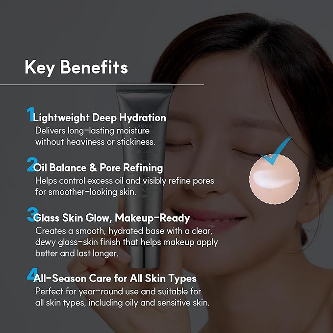 S.NATURE Pore Refining Moisturizer for Dry & Sensitive Skin – Squalane Hydrating Face Cream, Tightening & Smoothing Pores, Lightweight Korean Skincare, 2.02 fl oz