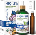 HIQILI 3.38 Fl Oz Organic Grapeseed Oil for Hair, for Skin, Carrier Oil for Essential Oils Mixing, 100% Pure & Natural-100ML