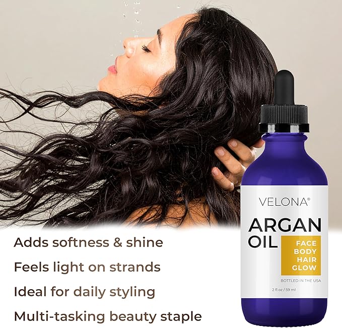 velona Argan Oil - 2 Fl Oz | 100% Pure and Natural | Morocco Oil | Skin, Body and Face Care | Nails Protector | Unrefined, Cold Pressed