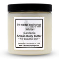 The Soap Exchange Body Butter - White Gardenia Scent - Hand Crafted 16 fl oz / 480 ml Natural Artisan Skin Care, Shea Butter, Aloe Vera, Nourish, Moisturize, & Protect. Made in the USA.