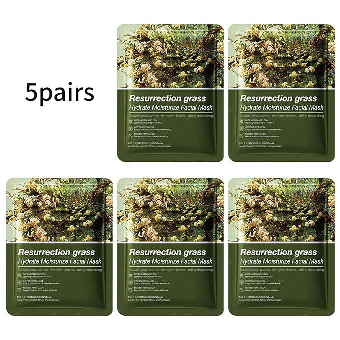 Hydrating Facial Mask Sheet Set of 5, Moisturizing Face Mask for Smooth and Supple Skin, Refreshing Self Care Beauty Jericho One Size