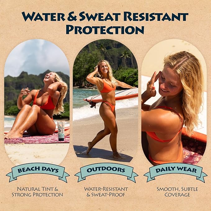 Kokua Sun Care Hawaiian Reef Safe SPF 30 | Zinc Oxide | Tinted Mineral for Face & Body | Sun Protection | Water Resistant | Chemical Free | Natural Ingredients