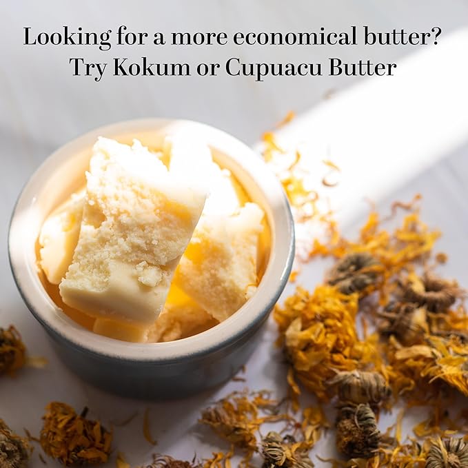 Organic Cocoa Butter Raw Unrefined - Food Grade USDA Certified - for Scars, Stretch Marks Cream - 100% Cocoa Butter Raw Organic for Skin Moisturizer, Lip Balm 8 oz