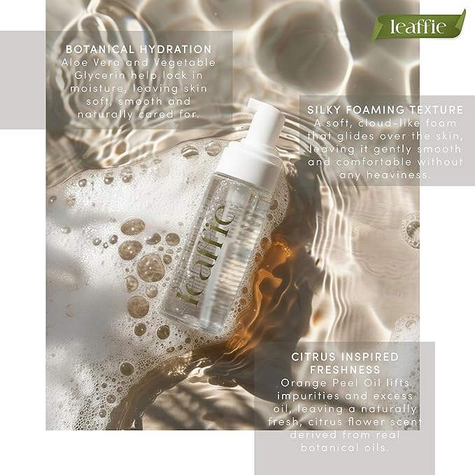 Purifying Facial Cleansing Foam, Gentle Daily Cleanser with Aloe Vera & Orange Peel Oil