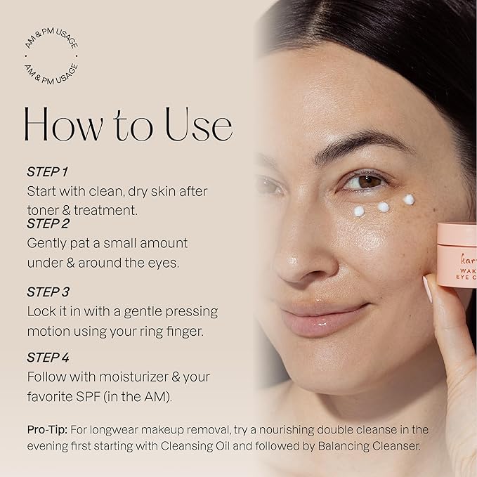 Karuna - Wake Up Eye Cream with Coffee Cherry & Tri-Peptides, Caffeine Eye Cream, Under Eye Brightener, Anti Aging Serum, Moisturizer for Puffiness, Boost Collagen for Fine Lines & Dark Circles, 15 ml