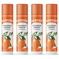 Badger Tangerine Breeze Classic Lip Balm, 100% Organic Lip Balm, Long Lasting Lip Care w/Light Silky Texture, Bright & Cheerful Lip Balm for Kids & Adults, 4 Pack