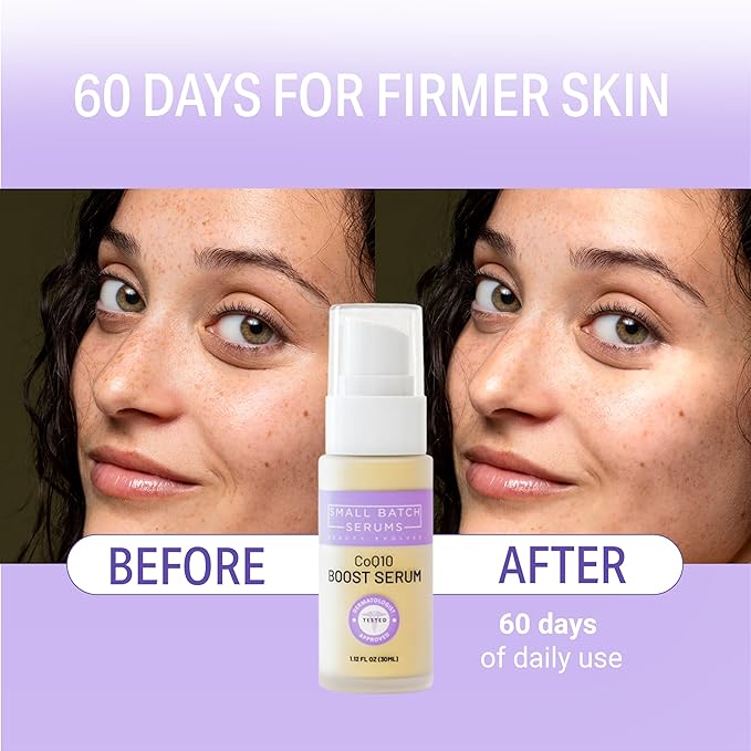 CoQ10 Pure Boost Glowing Face Serum - Coenzyme Q10 Serum with Hyaluronic Acid & Vitamin E for Enhanced Anti Aging Skin Care - Hydrating Hyaluronic Acid Facial Serum - Made in USA