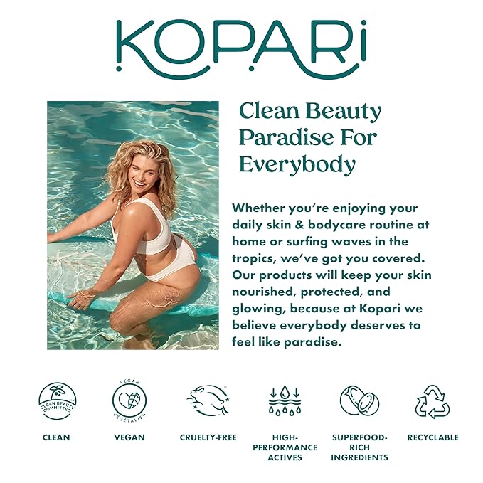 Kopari Bright as Day Sheer Mineral Sunscreen SPF 50, 100% Mineral Facial Sunscreen with Vitamin C & Niacinamide, Sheer Finish, All Skin Tones, 1.7 oz