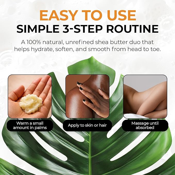 RA COSMETICS 100% Pure Shea Butter, Ivory - 8oz | 100% Pure and Natural Body Butter for Radiant Skin | Ultra-rich Moisturizer for Dry Skin, Stretch Marks, Wrinkles and Blemishes - Sourced from Ghana