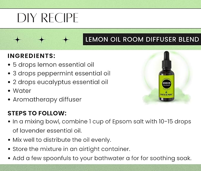 Earth N Pure Lemon Essential Oil for Revitalizing Care for Face, Scalp & Skin | 100 ML