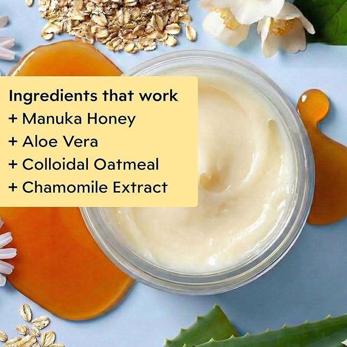 Clearbody Organics Manuka Honey Cream - 2 Fl Oz - Soothing Eczema Cream - Deep Hydration with Colloidal Oatmeal - Instant Manuka Relief for Dry, Itchy Skin