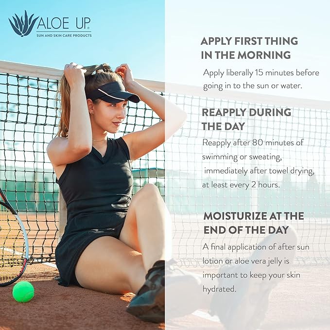 Aloe Up Sport Sunscreen Body Lotion SPF 15 - Broad Spectrum Sunblock With Hydrating Aloe Vera Gel - Non-Greasy,skin sun protection No White Cast - Reef Friendly sunscreen- Fragrance-Free - 6 Oz