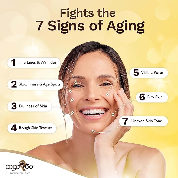 7in1 Anti-Aging Face Serum, Plant-Based with Vitamin C, Ceramide & Jojoba Oil, 100% Pure, Natural & Vegan