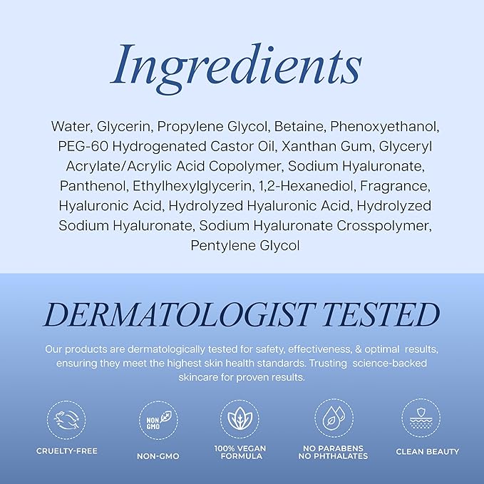 Hyaluronic Acid & Vitamin B5 Serum - Hydrating & Anti-Aging, Smooths Fine Lines, Moisture Retention - Dermatologist Tested, Cruelty-Free Korean Skin Care for All Skin Types - 2 fl. oz