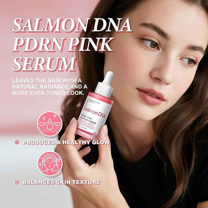 PDRN Serum Pink Peptide with Salmon DNA & 5 Peptides Complex, Face Serum for Hydrating, Moisturizing, Firming, Even-Looking Skin, 30ml / 1.01 fl.oz.