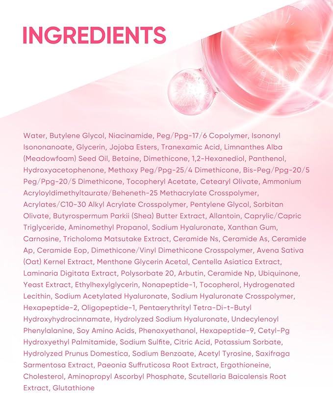 Niacinamide Brightening Cream,Fades Dark Spots, Evens Skin Tone, Tranexamic Acid, α-Arbutin, 5X Ceramides, Centella Asiatica, Suitable for Oil and Acne-prone skin, 2.82 OZ / 80g