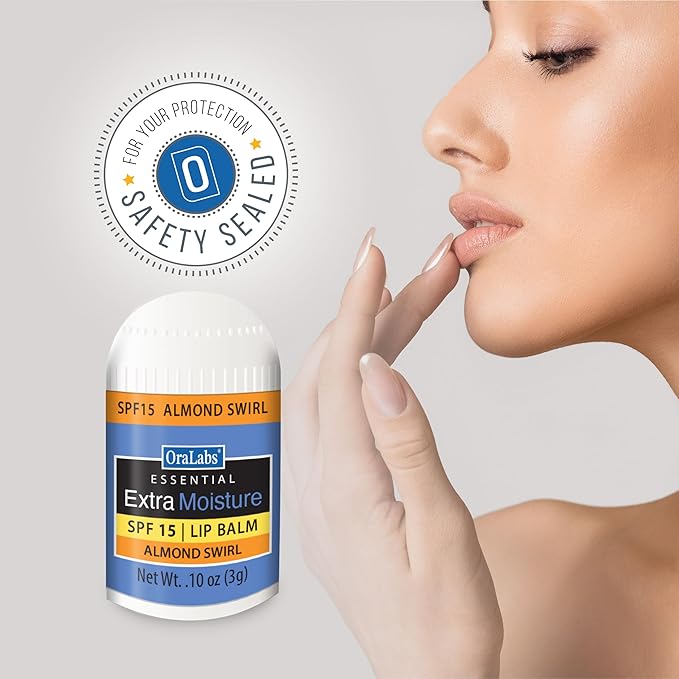 Essential Moisture Mini Lip Balm - Vanilla Mint – 12 Count – SPF 15 Lip Care – Great for Weddings, Parties, Favors, and Everyday Use (Almond Swirl)