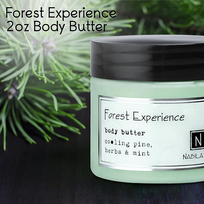Nabila K Body Butter - Daily Moisturizer for Body Care - Skin Hydrating Deep Moisturizing - Natural Ingredients - Forest Experience - 2 oz