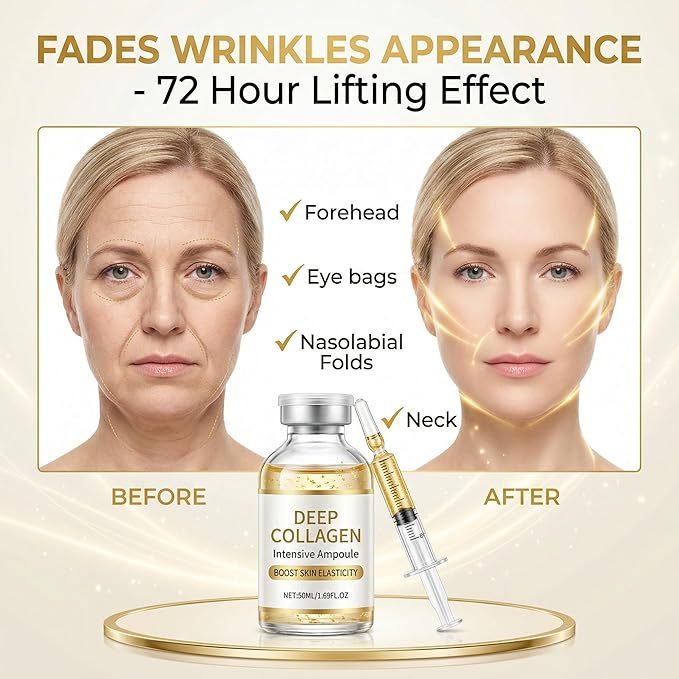 2PCS Silk Peptide Intensive Lifting Ampoule,Facial Serum with Deep Collagen & Silk Peptides