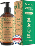 Soena Aloe Vera Gel Organic - FROM PURE ALOE LEAF JUICE - Vegan | 100% Natural & Unscented - Certified Organic - Made in Germany - Moisturizer - For Face, Skin, Hair, Sunburn relief