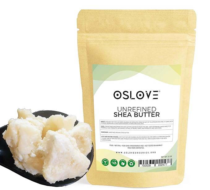 Organic Unrefined Shea Butter 2 LB Raw, African,100% Pure, Non-GMO, Moisturizing Vegan Butter for Hair & Skin