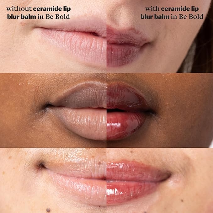 Cocokind Ceramide Lip Blur Balm, Be Bold - Burgundy Hydrating Lip Balm with Ceramides & Peptides, Made for Sensitive Skin & Lips, Unflavored & Fragrance-Free - 3 pack