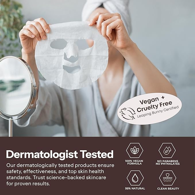 Skin 2.0 Retinol & Vitamin E Sheet Mask - Anti-Aging, Acne Scar & Hyperpigmentation - Hydrating, Dermatologist Tested Korean Skincare - Clean Beauty, Cruelty-Free, All Skin Types - 5 Masks