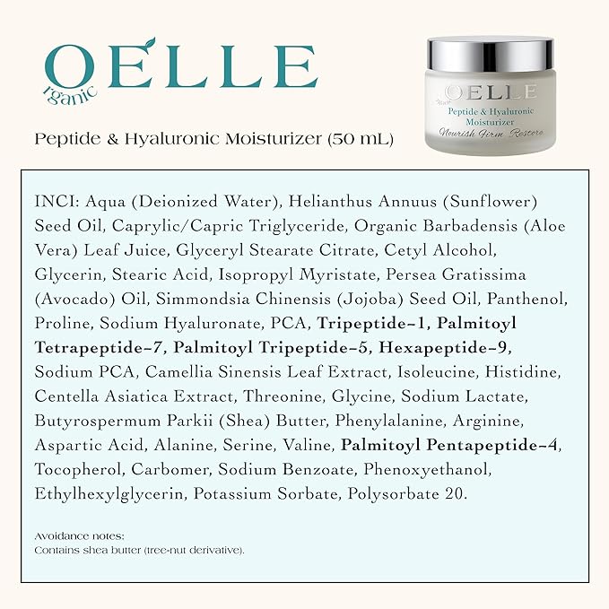 Moisturizer – Advanced Peptide & Hyaluronic Firming Face Cream with Botanical Extracts, Avocado & Jojoba Oil – Hydrating, Anti-Aging, Fragrance-Free for All Skin Types