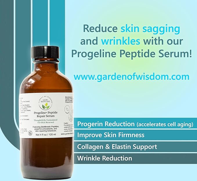 Progeline™ Peptide Repair Serum - Redefine, Renew, Rejuvenate. Target sagging, wrinkles & free radicals for firmer, youthful skin with powerful peptides & antioxidants - Garden of Wisdom 4oz