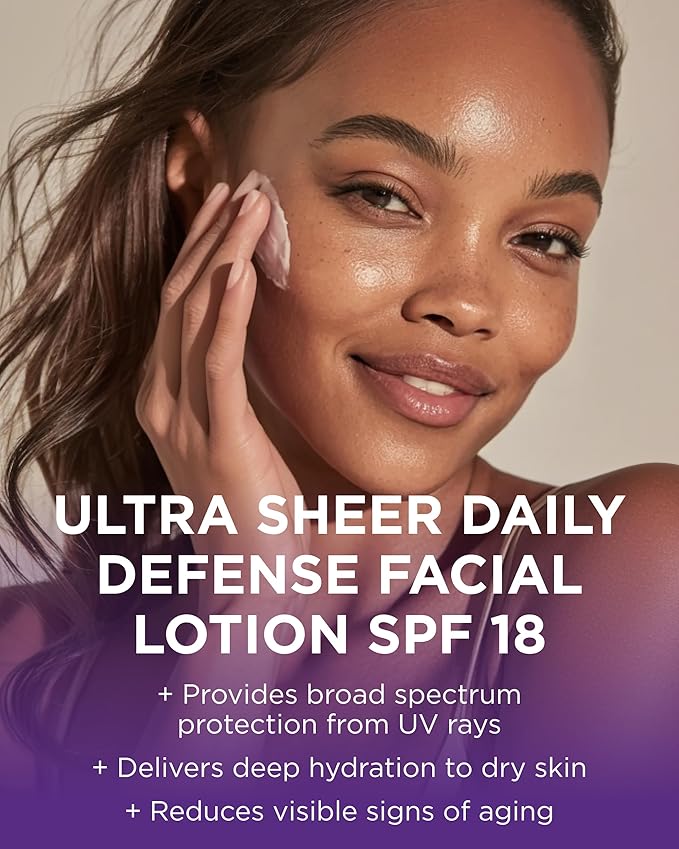 Andalou Naturals Age Defying Ultra Sheer Daily Defense Facial Lotion SPF 18 - Lightweight Sunscreen Moisturizer for Face - With Resveratrol CoQ10 - For All Skin Types - 2.7 oz,(Pack of 2)