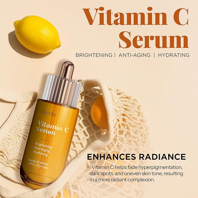 Aeris Vitamin C Face Serum – Hydrating & Revitalizing Formula For Dark Spots, Uneven Tone & Fine Lines – Dermatologist Tested, Anti-Aging, Korean Skin Care – Clean Beauty, Cruelty-Free – 1.69 Fl Oz